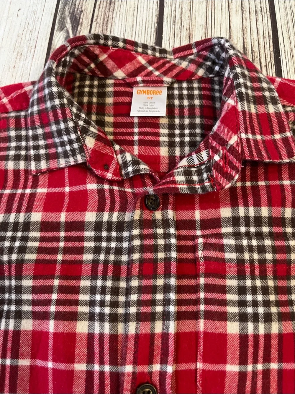Gymboree Fall Winter Set Outfit Plaid Flannel Shirt & Cargo Pants Boy’s 5T